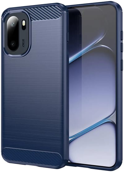 Hoesje geschikt voor OnePlus 15R - Techsuit Carbon Silicone Back Cover - Blauw