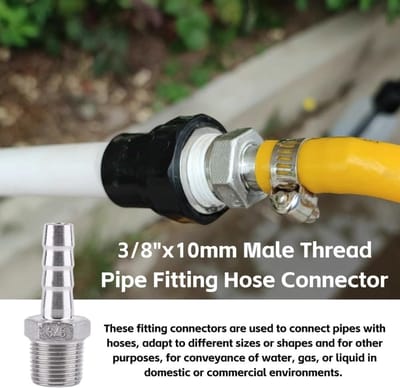 Barbelé Tuyau Raccord Adapter voor 1/8" tot 3/4" Slangen - Roestvrij Staal SS304, Waterdicht en Duurzaam