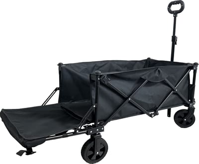 Bolderkar opvouwbaar inklapbaar met laadklep voor langere voorwerpen - strandwagen - stevige wielen en frame - 75 kg belastbaar
