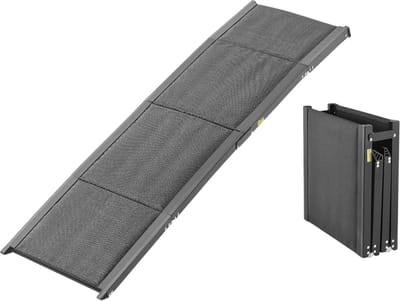 TamTrade - Loopplank hond - Hondentrap - Hondenloopplank - Inklapbaar - Antislip - 180x43cm - Gewicht tot ca. 113 kg - Aluminium