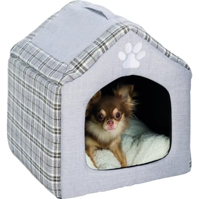 Trixie - Hondenmand - Relax Iglo - Hondenhuis Silas - Grijs/Crème - 40X40X45 cm