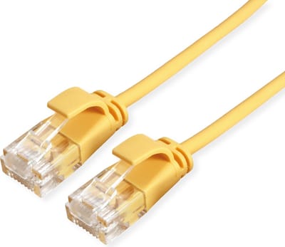 ROLINE UTP Data Center Patchkabel Cat.6A (Class EA), LSOH, extra dun, geel, 0,15 m