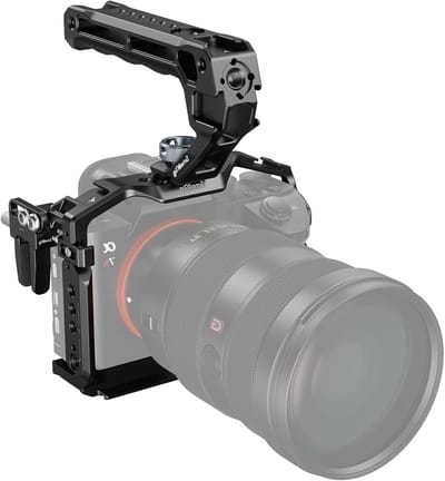 Camera Cage Kit voor Sony Alpha 7 III en Alpha 7R III, Volledige Behuizing met Handgreep, ARRI Bevestiging, Koudschuh en NATO Rails - 4198