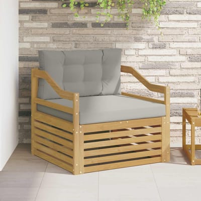 vidaXL - Buitensofa - Wit - en - Lichtgrijs