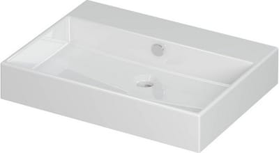 INK® Unlimited wastafel porselein zonder kraangat 60x45x11cm, glans wit