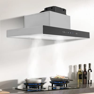 Sensova Afzuigkap met Smart Touch Control en Gebarenbediening – Krachtige Dampkap met 3 Windsnelheden, Stille Werking en LED-Verlichting voor Keuken, Camper, Restaurant en Hotel
