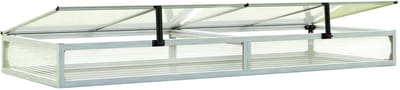 Moestuinbak opzetstuk van aluminium en polycarbonaat Tuinkas plantenbak voor tuin, balkon, met dakvenster kleppen, UV en weerbestendig, 119 x 119 cm