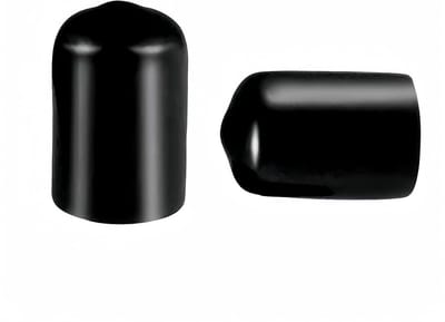 Duurzame PVC rubberen beschermers voor ronde buizen, boutdoppen en plastic eindkappen - Binnenmaat 12mm, 50 stuks zwart
