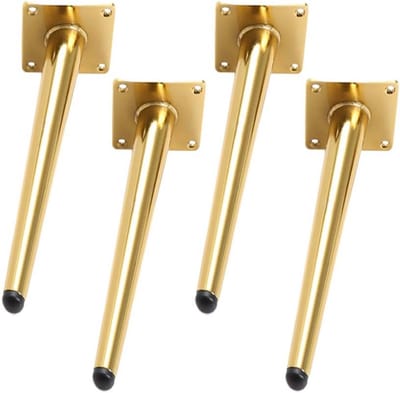 Set van 4 Schuine Metalen Meubelpoten Goud - Voor Kast, Tafel en Bed - 17 cm