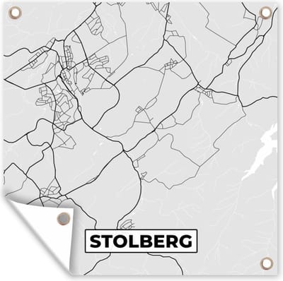 Tuin poster Stadskaart - Stolberg - Kaart - Duitsland - Plattegrond - 200x200 cm - Tuindoek