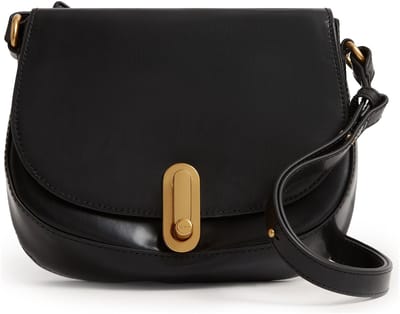 Ted Baker Leren schoudertas Kkhayli Twist Lock Detail Shoulder Bag Black zwart