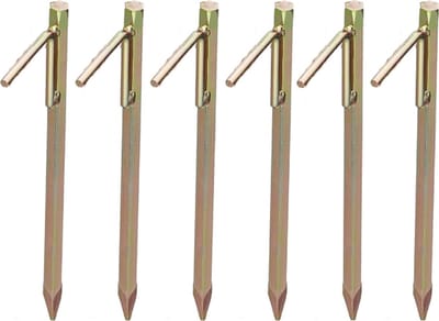 Grondpennen 6 stuks - Stormharing - Tentharing - Rotspen - Spijkerharing - Goud - Ø16 X 300MM - Koolstofstaal