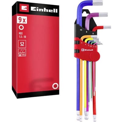 Einhell Universeel, Werkplaats Haakse schroevendraaierset Sleutelbreedte (metrisch): 1.5 mm, 2 mm, 2.5 mm, 3 mm, 4 mm, 5 mm, 6 mm, 8 mm, 10 mm