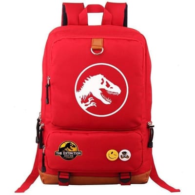 3-delige Schoolrugzakset voor Studenten Grote Capaciteit Oxford Stof Schooltas met Schouderband en Etui Jurassic world backpack rood