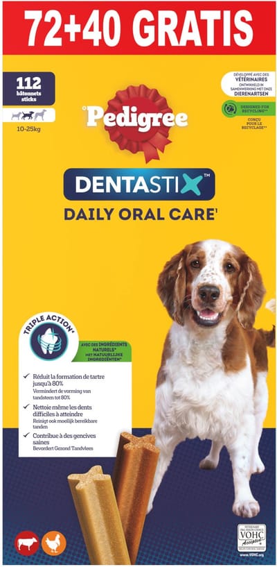 Pedigree Bonus-Pack Dentastix - Hondensnack - 72+40 stuks Medium