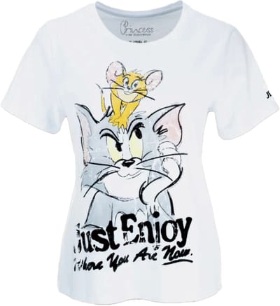 Frogbox - wit t-shirt Tom and Jerry - maat 36