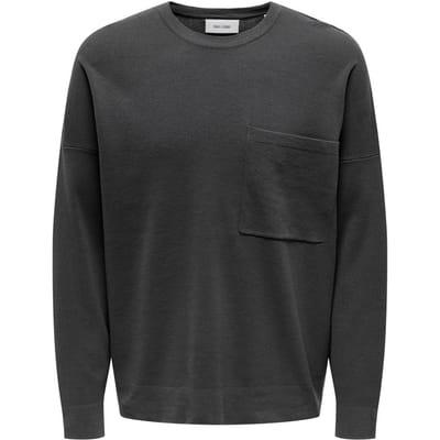 Only Heren Sweatshirt met Ontspannen Hals (Magneet)