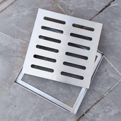 Afvoerrooster RVS - Kanaalafdekking Drainage - Waterafvoer Buiten - Efficiënte Oppervlakte Drainage - Aanpasbare Maten - Zilver