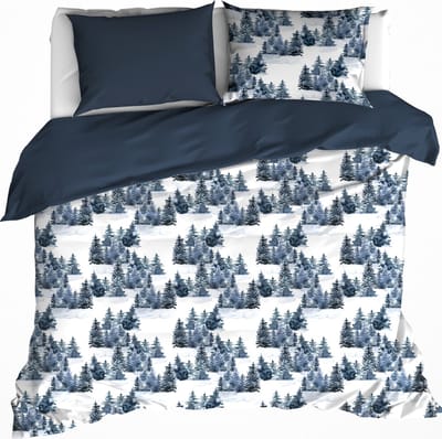 De Witte Lietaer Dekbedovertrek North Eclipse Blue - Lits Jumeaux - 240 x 220 cm - Katoen Flanel