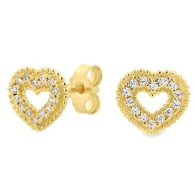 Juwelier Zwartevalk 14 karaat gouden hartjes oorbellen - 12.384