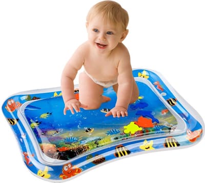 CHPN - Waterspeelmat - Watermat - Mat voor baby - Baby Watermat⁠ - Opblaasbaar⁠ - Strandmat - Universeel - Blauw - Veilige speelmat