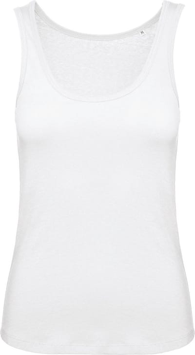 Tank Top Dames S B&C Mouwloos White 100% Katoen