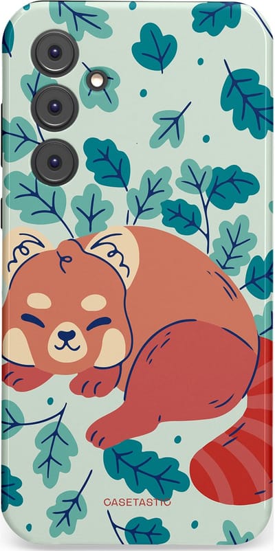 Casetastic Hoesje Geschikt voor Samsung A35 - Stijlvolle Beschermende Duo-layer Case - Rode panda avonturen