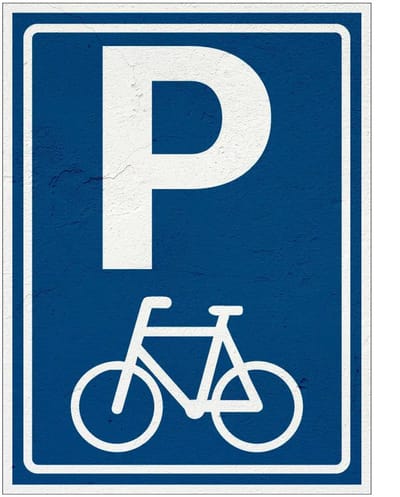 Parkeerplaats fietsen bord - E8F | Sign Again materiaal | 20 x 15 cm