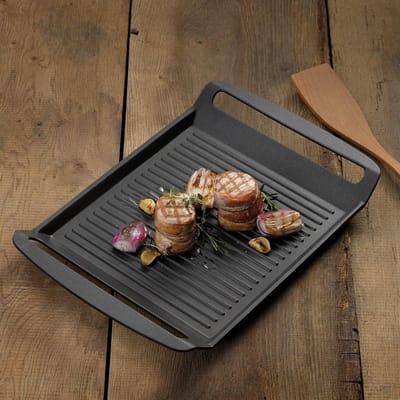 Grillplaat gegoten aluminium 5 mm inductiekookplaten 30 x 24 cm Kerros zwart