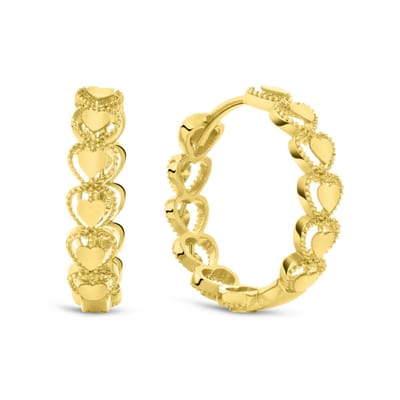 Juwelier Emo - 14 Karaat Gouden oorbellen Hartjes - 20mm - 4.5mm Breed