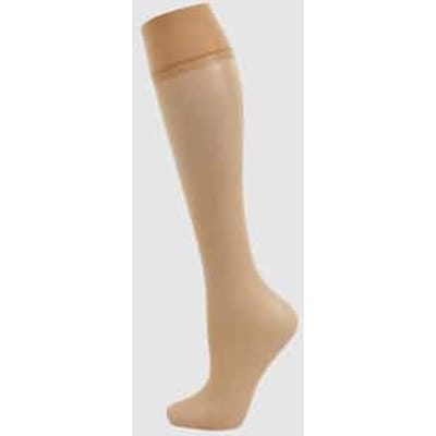 FALKE Shelina eenkleurig materiaal transparant 12 DEN kniekousen dames transparant - maat 35-38