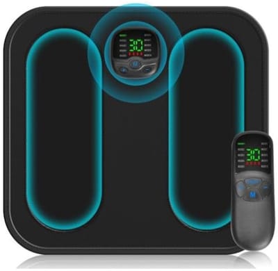 Voetmassager - EMS Voetmassager - Voetmassage apparaat met bediening - Voetmassage apparaat bloedsomloop - Draadloze - 10 standen - 30 intensiteiten - Draagbaar - Bevordert de bloedsomloop - Verlicht spierpijn - Geschikt voor reizigers
