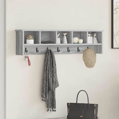 vidaXL - Wandgemonteerde - kapstok - Muurmontage - Grijs - Sonoma - Bewerkt - hout