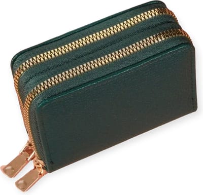 Go Go Gadget - Portemonnee - Dubbele rits - Pasjeshouder - Contant geld - 11.5x8.5x4 cm - 1 stuk - Groen