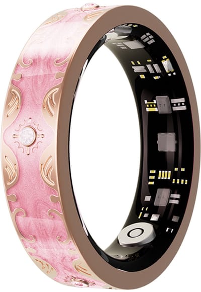 WizBay Premium Select® Bohemian Smart Ring - Cherry Blossom Pink - Hartslag, Slaap en Zuurstofmeting - Activiteitstracker - Maat 7