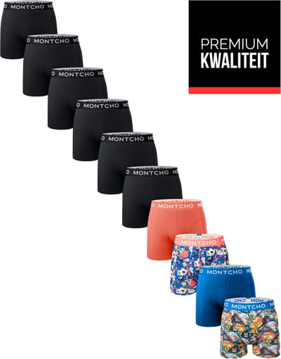 Heren Boxershorts - Onderbroeken Heren - Boxershorts - Ondergoed - 10 Pack Boxershorts - Sportief - Maat: (S - XXL) - Dazzle Print Series - MONTCHO