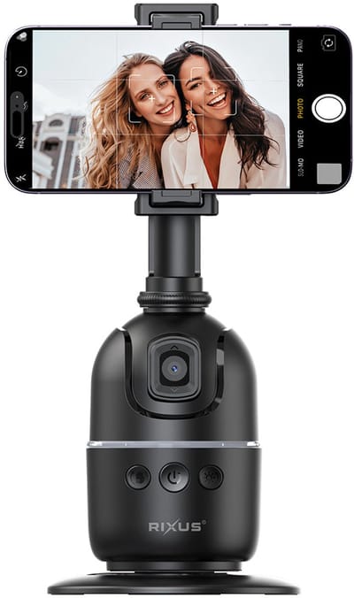 Rixus RXAG03 Auto Face Tracking For Vlog, Video, Tik Tok Black