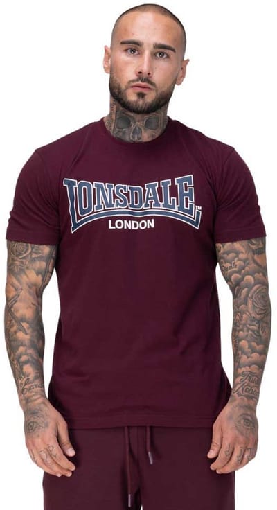 Lonsdale T-Shirt Dukinfield Oxblood - Maat: S