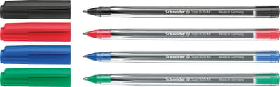 Schneider balpen - Tops 505 - penpunt M - blister a 4 stuks assorti - S-75060