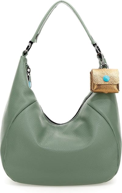 Gabs Leren Schoudertas Penelope Ruga Black Shoulderbag Timo Mintgroen
