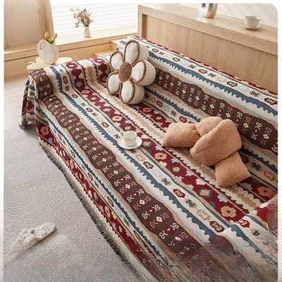 Bankhanddoek Scandinavische Instagram Stijl Bankhoes Volledige Hoes Stof Vier Seizoenen Universele Bankhoes Stof Hoogwaardig Antislip Anti-Kras 90*90cm brown