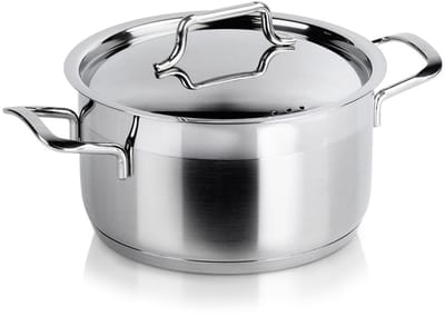 Orion Anett Serie - Stalen Pan met Deksel - 16 cm - 1,9 l - Geschikt voor Inductie
