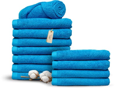 Miss Towels 70x140 Badlakens Set 12 st. - 5 sterren Hotelkwaliteit - Badtextiel - Luxe Badhanddoeken - Zachte Badlakens - Turquoise - Made in Portugal