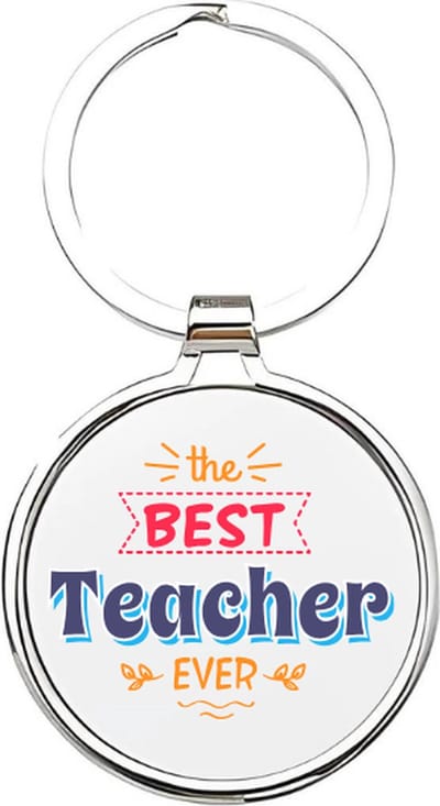 Akyol - best teacher ever Sleutelhanger - Leraar - de beste leraar - jufvrouw - leraar - basisschool juf - lerares - docente - onderwijzeres - basisschool - meester - docent - middelbareschool lerares - de liefste juf - 4 x 7,5 CM