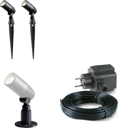 2x LED grond spot - 12V - 2 watt - complete set