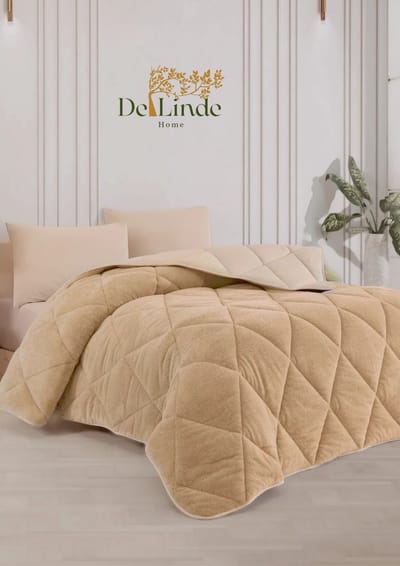 Dekbed zonder overtrek - Beige - 220x240 cm - Lits-jumeaux - 2 in 1 Dekbed - Teddy - Zacht & Hypoallergeen - 4 Seizoenen - Dubbelzijdig - Wasbaar - Ultra Soft - De Linde Home