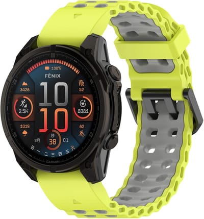 Strap-it siliconen 'Wave' sport bandje geschikt voor Garmin Fenix 9 (Pro) 47mm - Fenix 8 (Pro-E-47mm) - Fenix 7 (Solar-Pro) - 6 (Solar-Pro) - Fenix 5 (Plus) / Forerunner 970 - 965 - 955 - 945 - 935 - 745 / Quatix 8 - 7 - 6 - 5