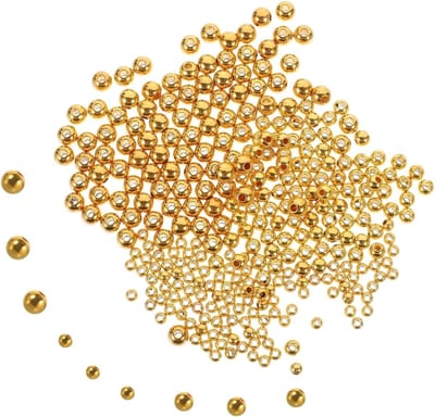 300 Stuks Vlieg Kralen van Tungsten voor het Maken van Split Vis Kralen - Gouden Kralen voor Zoutwater Vissen en Miniatuur Visspullen