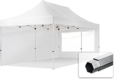 3x6 m Easy Up partytent Vouwpaviljoen PROFESSIONAL alu 40mm met zijwanden (panorama), wit