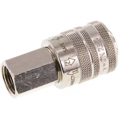 Vernikkeld Messing DN 7.8 Safety Luchtkoppeling Snelkoppeling G 3/8 inch Binnendraad - CLS7-F-BN-SE-038
